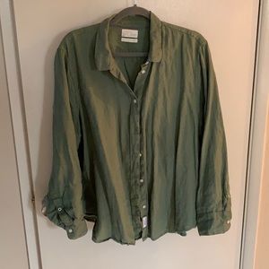 JCrew Slim-fit Baird McNutt Irish linen shirt in “Pale Cypress